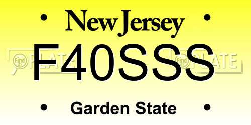 F40SSS New Jersey License Plate