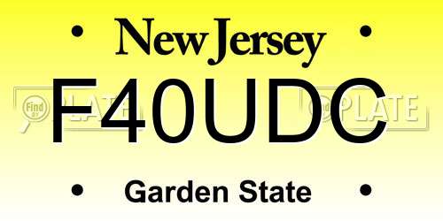 F40UDC New Jersey License Plate