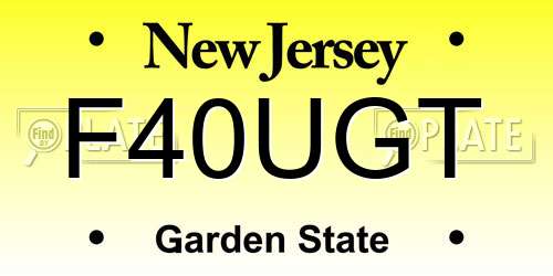 F40UGT New Jersey License Plate