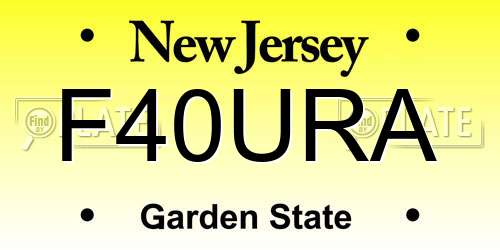 F40URA New Jersey License Plate