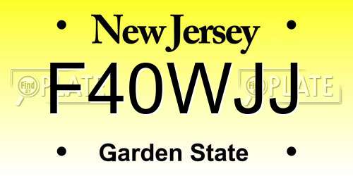F40WJJ New Jersey License Plate