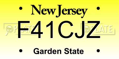 F41CJZ New Jersey License Plate