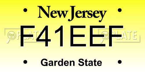 F41EEF New Jersey License Plate
