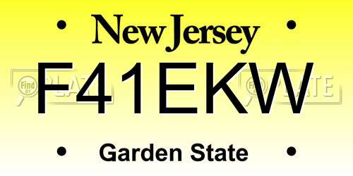 F41EKW New Jersey License Plate