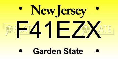 F41EZX New Jersey License Plate