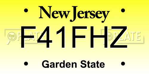F41FHZ New Jersey License Plate