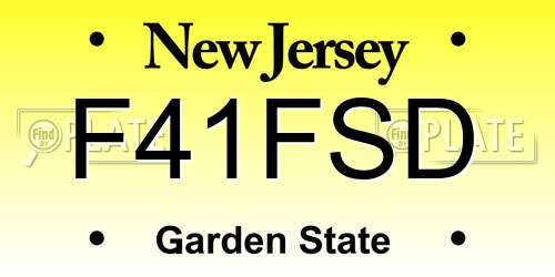 F41FSD New Jersey License Plate