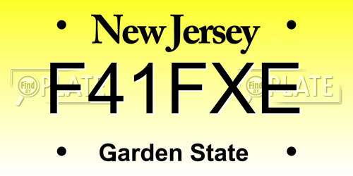 F41FXE New Jersey License Plate