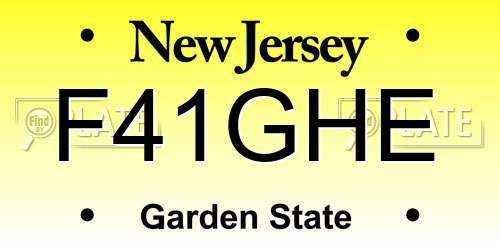 F41GHE New Jersey License Plate