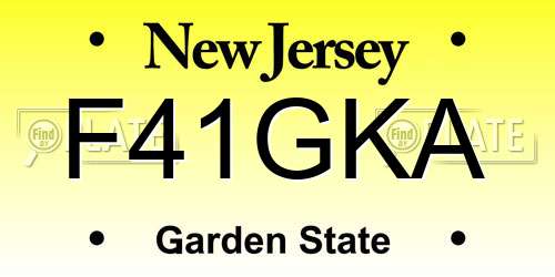 F41GKA New Jersey License Plate