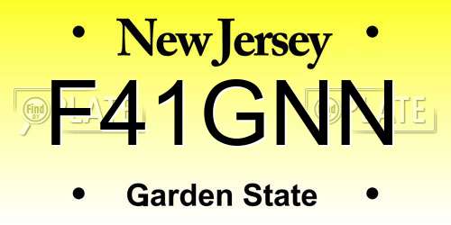 F41GNN New Jersey License Plate