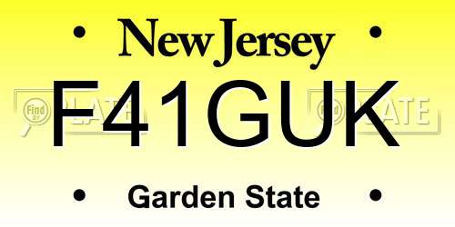 F41GUK New Jersey License Plate
