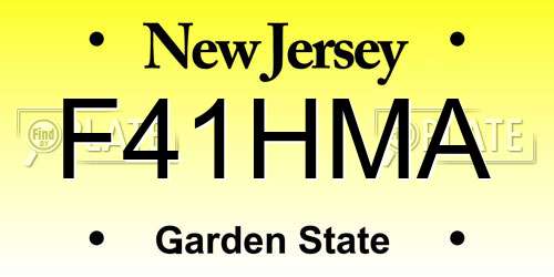 F41HMA New Jersey License Plate