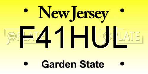 F41HUL New Jersey License Plate