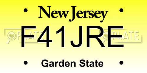 F41JRE New Jersey License Plate