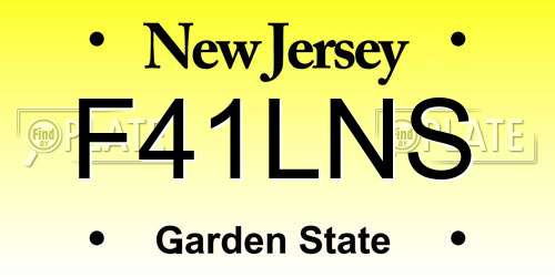 F41LNS New Jersey License Plate
