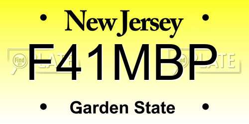 F41MBP New Jersey License Plate