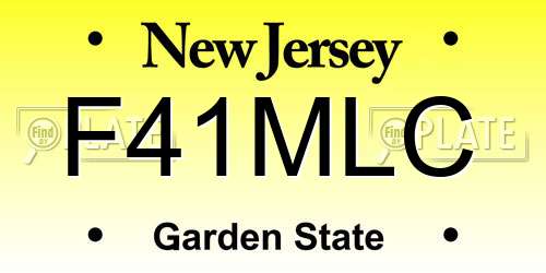 F41MLC New Jersey License Plate