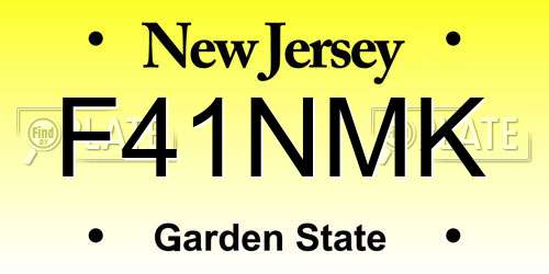 F41NMK New Jersey License Plate