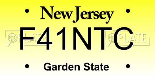 F41NTC New Jersey License Plate