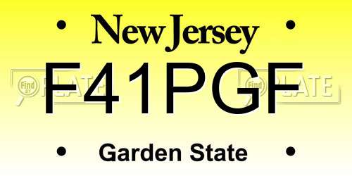 F41PGF New Jersey License Plate