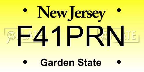 F41PRN New Jersey License Plate