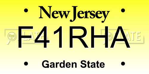 F41RHA New Jersey License Plate