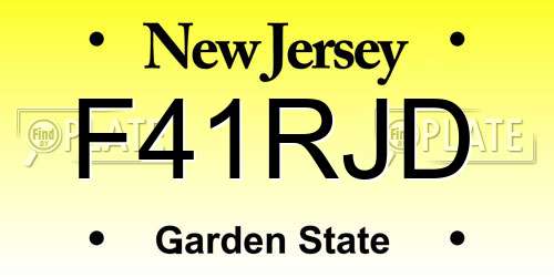 F41RJD New Jersey License Plate