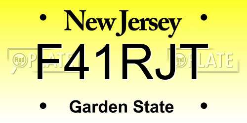 F41RJT New Jersey License Plate