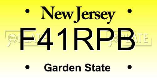 F41RPB New Jersey License Plate