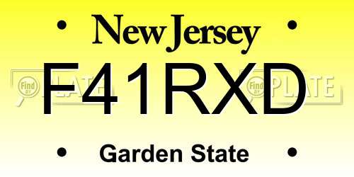 F41RXD New Jersey License Plate