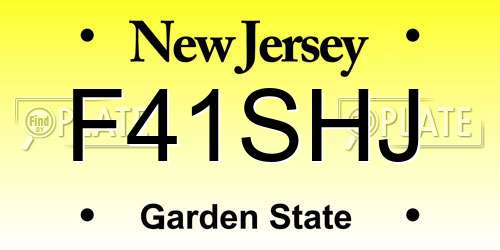 F41SHJ New Jersey License Plate