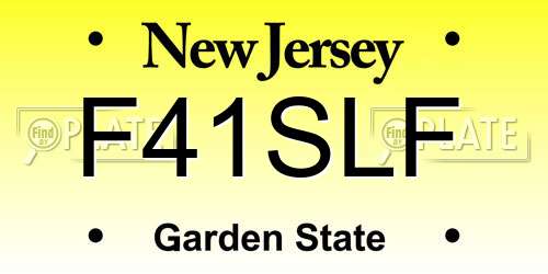 F41SLF New Jersey License Plate