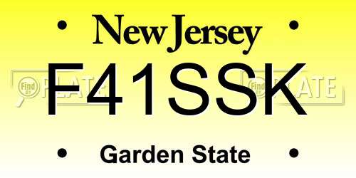 F41SSK New Jersey License Plate