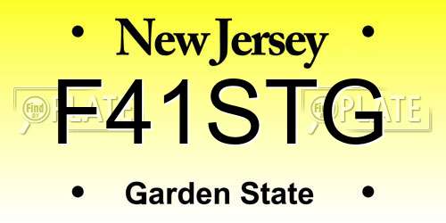 F41STG New Jersey License Plate