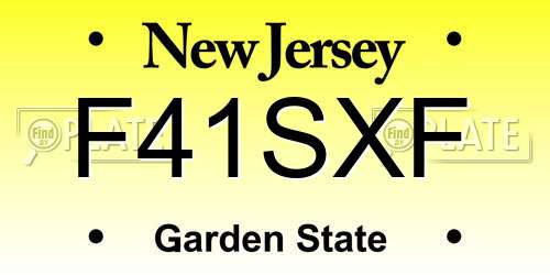 F41SXF New Jersey License Plate
