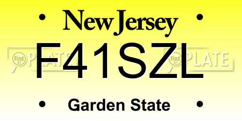 F41SZL New Jersey License Plate