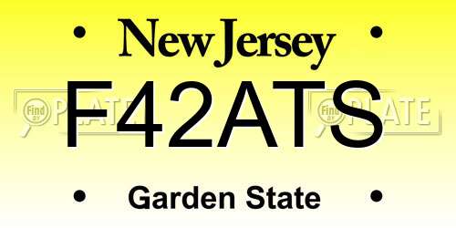 F42ATS New Jersey License Plate