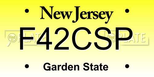F42CSP New Jersey License Plate