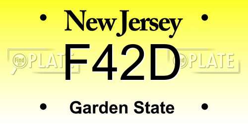 F42D New Jersey License Plate