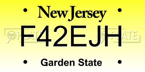 F42EJH New Jersey License Plate
