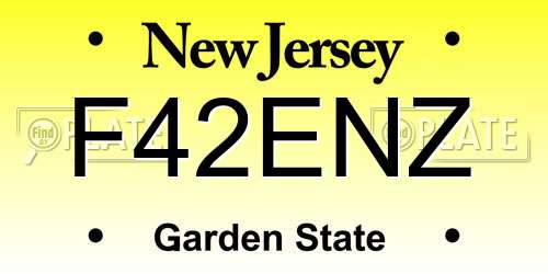 F42ENZ New Jersey License Plate
