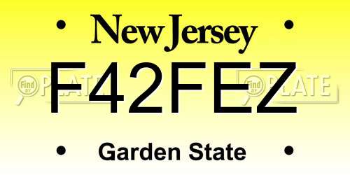 F42FEZ New Jersey License Plate