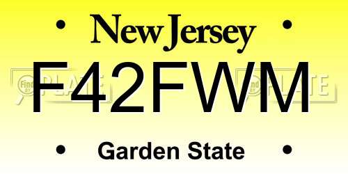 F42FWM New Jersey License Plate