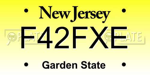 F42FXE New Jersey License Plate