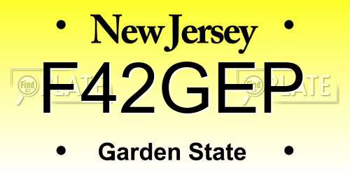 F42GEP New Jersey License Plate