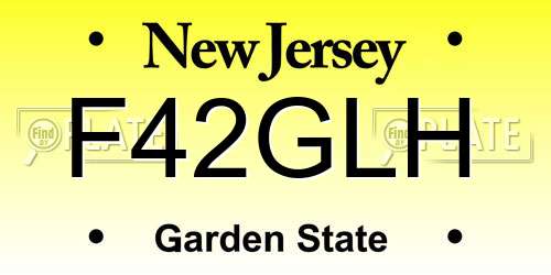 F42GLH New Jersey License Plate