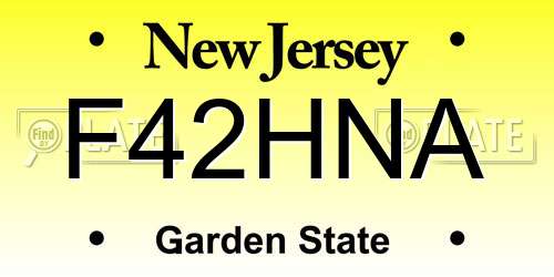 F42HNA New Jersey License Plate