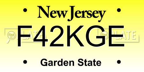 F42KGE New Jersey License Plate