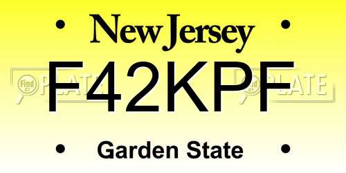 F42KPF New Jersey License Plate